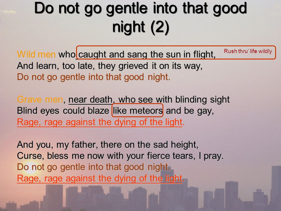 Do not go gentle into that good night critical essay layout